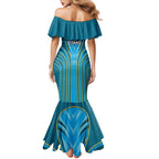 Gold Coast Titans Rugby Mascot Family Matching Mermaid Dress and Hawaiian Shirt Australian Rugby Culture - Tribal Inspired Warrior Titan