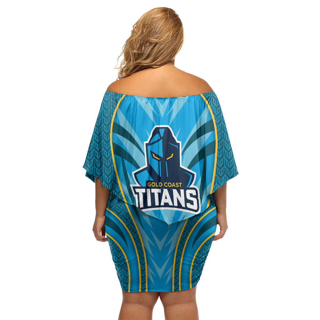 Gold Coast Titans Rugby Mascot Family Matching Off Shoulder Short Dress and Hawaiian Shirt Australian Rugby Culture - Tribal Inspired Warrior Titan