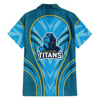 Gold Coast Titans Rugby Mascot Family Matching Short Sleeve Bodycon Dress and Hawaiian Shirt Australian Rugby Culture - Tribal Inspired Warrior Titan