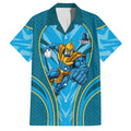 Gold Coast Titans Rugby Mascot Family Matching Summer Maxi Dress and Hawaiian Shirt Australian Rugby Culture - Tribal Inspired Warrior Titan