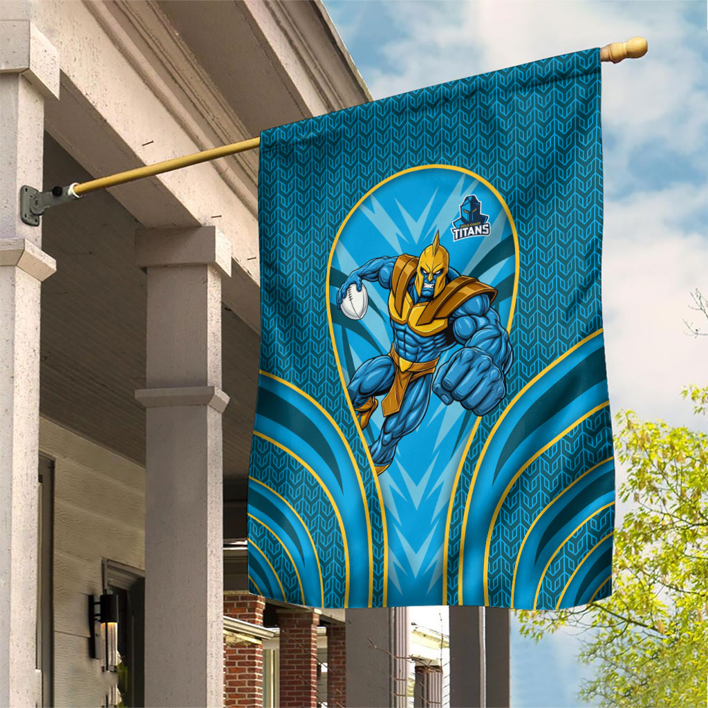 Gold Coast Titans Rugby Mascot Garden Flag Australian Rugby Culture - Tribal Inspired Warrior Titan