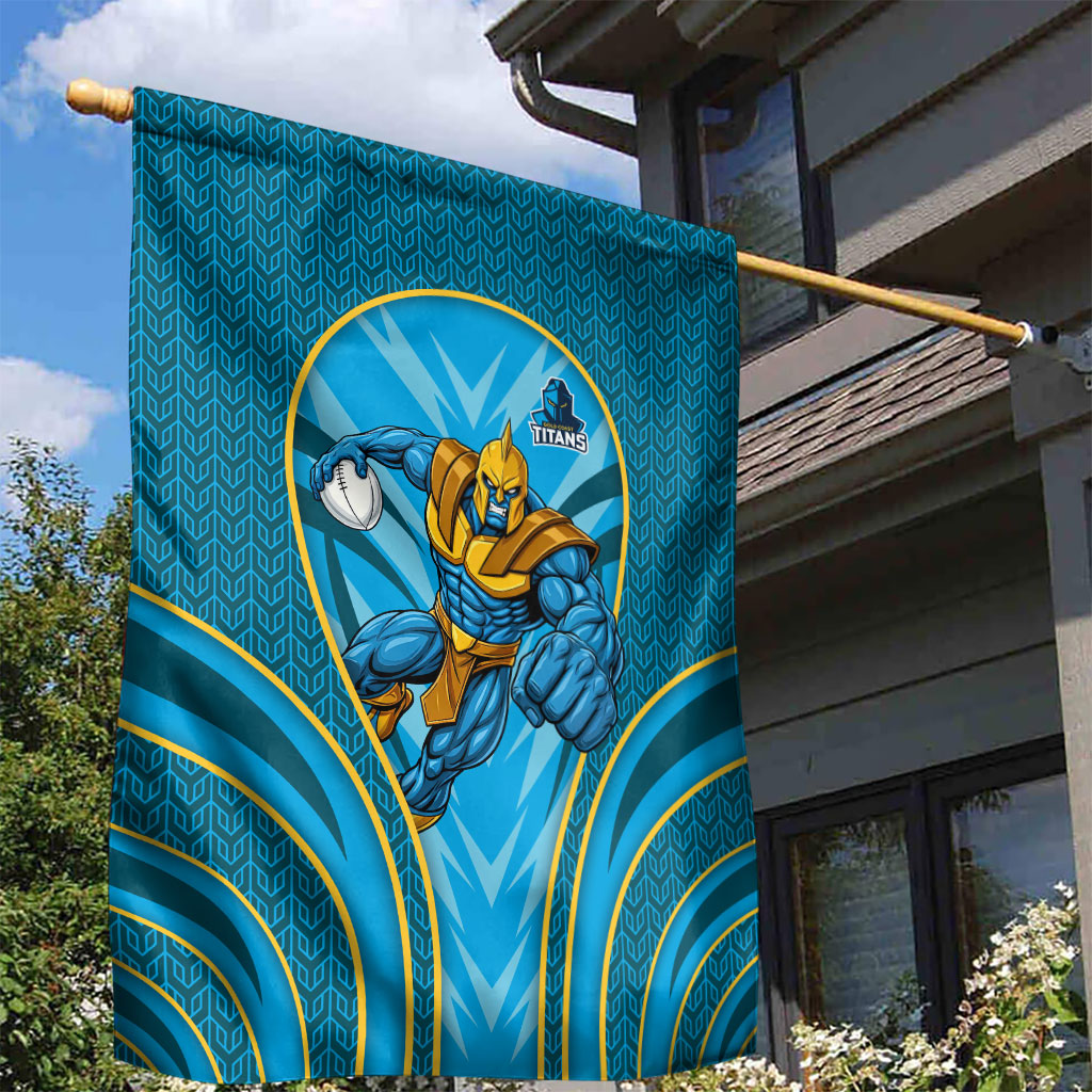 Gold Coast Titans Rugby Mascot Garden Flag Australian Rugby Culture - Tribal Inspired Warrior Titan