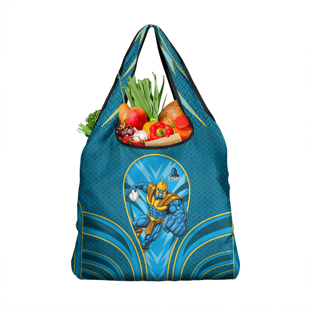 Gold Coast Titans Rugby Mascot Grocery Bag Australian Rugby Culture - Tribal Inspired Warrior Titan