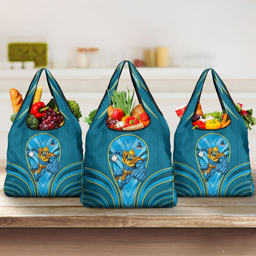 Gold Coast Titans Rugby Mascot Grocery Bag Australian Rugby Culture - Tribal Inspired Warrior Titan