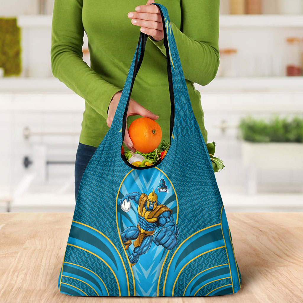 Gold Coast Titans Rugby Mascot Grocery Bag Australian Rugby Culture - Tribal Inspired Warrior Titan
