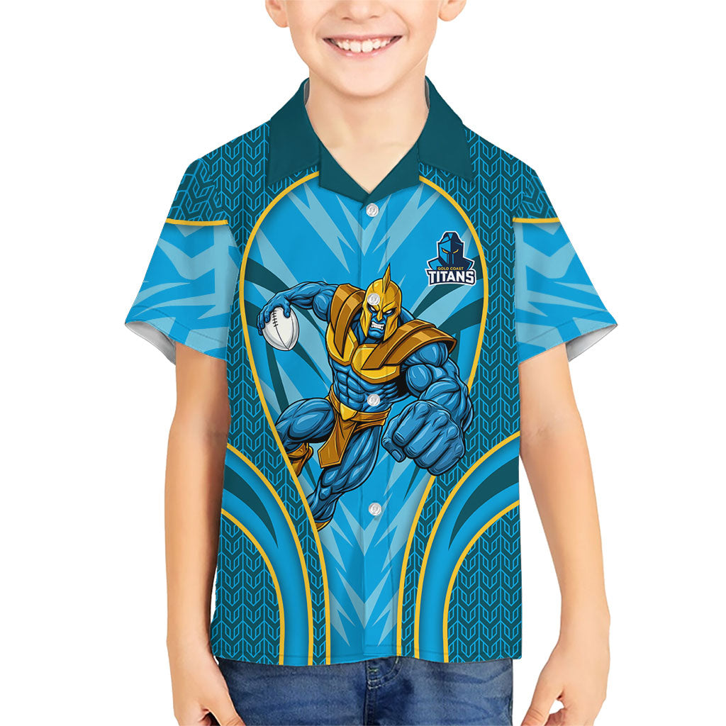 Gold Coast Titans Rugby Mascot Hawaiian Shirt Australian Rugby Culture - Tribal Inspired Warrior Titan