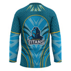 Gold Coast Titans Rugby Mascot Hockey Jersey Australian Rugby Culture - Tribal Inspired Warrior Titan