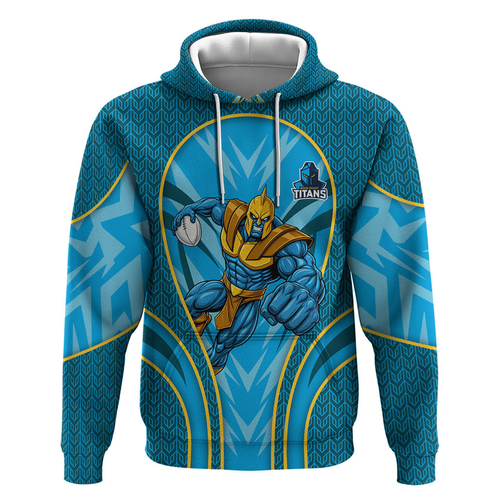 Gold Coast Titans Rugby Mascot Hoodie Australian Rugby Culture - Tribal Inspired Warrior Titan
