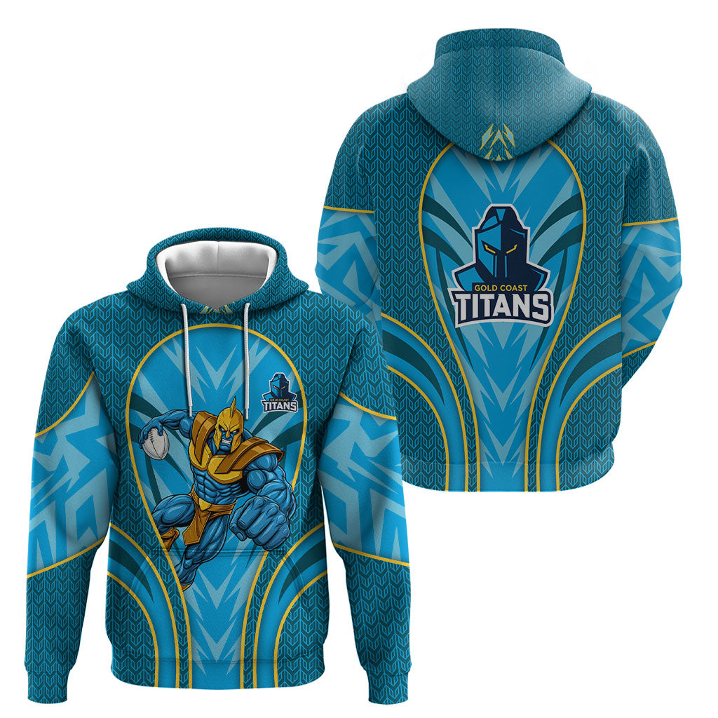 Gold Coast Titans Rugby Mascot Hoodie Australian Rugby Culture - Tribal Inspired Warrior Titan