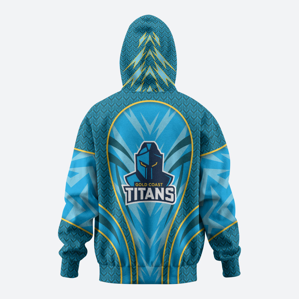 Gold Coast Titans Rugby Mascot Hoodie Australian Rugby Culture - Tribal Inspired Warrior Titan