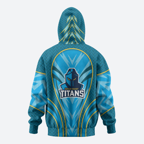 Gold Coast Titans Rugby Mascot Hoodie Australian Rugby Culture - Tribal Inspired Warrior Titan