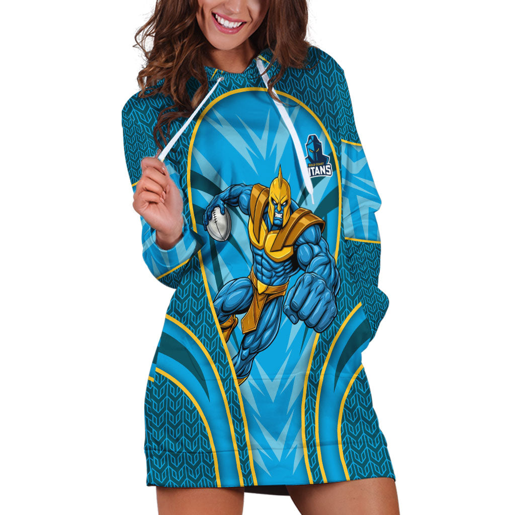 Gold Coast Titans Rugby Mascot Hoodie Dress Australian Rugby Culture - Tribal Inspired Warrior Titan