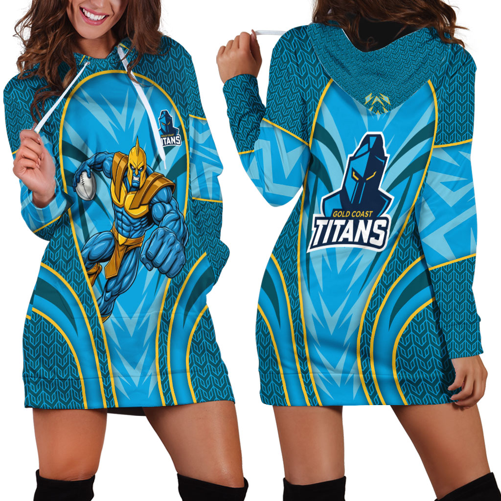 Gold Coast Titans Rugby Mascot Hoodie Dress Australian Rugby Culture - Tribal Inspired Warrior Titan