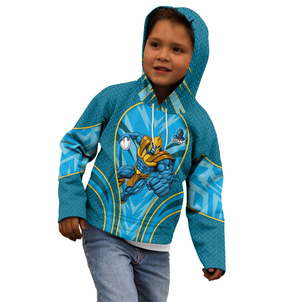 Gold Coast Titans Rugby Mascot Kid Hoodie Australian Rugby Culture - Tribal Inspired Warrior Titan