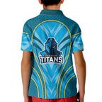 Gold Coast Titans Rugby Mascot Kid Polo Shirt Australian Rugby Culture - Tribal Inspired Warrior Titan