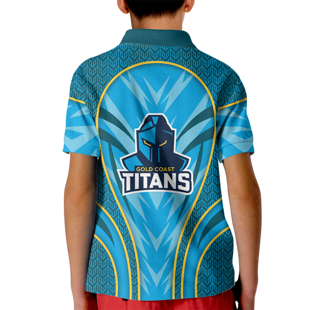 Gold Coast Titans Rugby Mascot Kid Polo Shirt Australian Rugby Culture - Tribal Inspired Warrior Titan