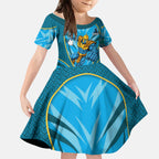 Gold Coast Titans Rugby Mascot Kid Short Sleeve Dress Australian Rugby Culture - Tribal Inspired Warrior Titan