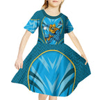 Gold Coast Titans Rugby Mascot Kid Short Sleeve Dress Australian Rugby Culture - Tribal Inspired Warrior Titan