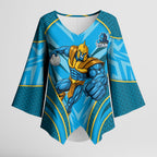 Gold Coast Titans Rugby Mascot Kimono Sleeve Blouse Australian Rugby Culture - Tribal Inspired Warrior Titan