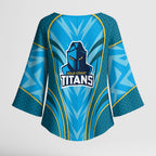 Gold Coast Titans Rugby Mascot Kimono Sleeve Blouse Australian Rugby Culture - Tribal Inspired Warrior Titan