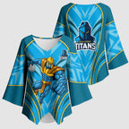 Gold Coast Titans Rugby Mascot Kimono Sleeve Blouse Australian Rugby Culture - Tribal Inspired Warrior Titan