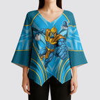 Gold Coast Titans Rugby Mascot Kimono Sleeve Blouse Australian Rugby Culture - Tribal Inspired Warrior Titan