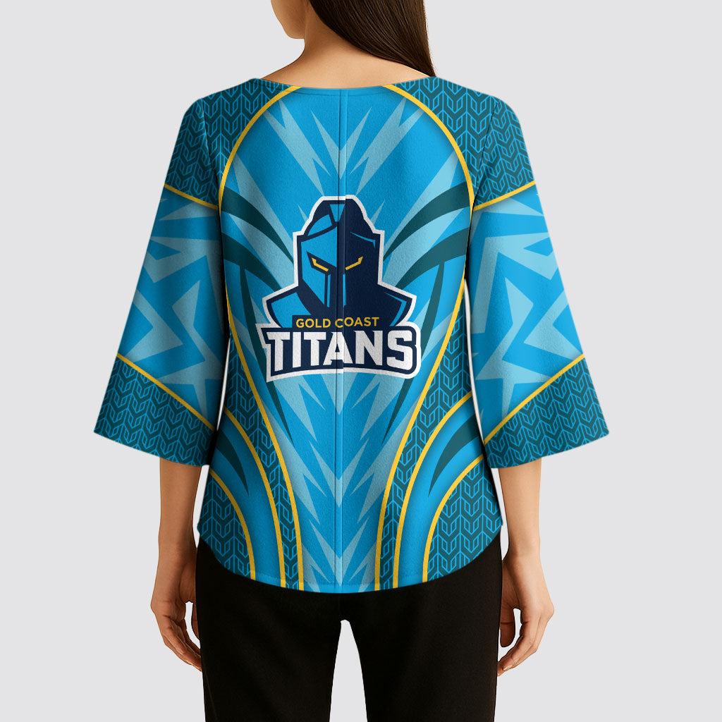 Gold Coast Titans Rugby Mascot Kimono Sleeve Blouse Australian Rugby Culture - Tribal Inspired Warrior Titan