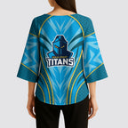 Gold Coast Titans Rugby Mascot Kimono Sleeve Blouse Australian Rugby Culture - Tribal Inspired Warrior Titan