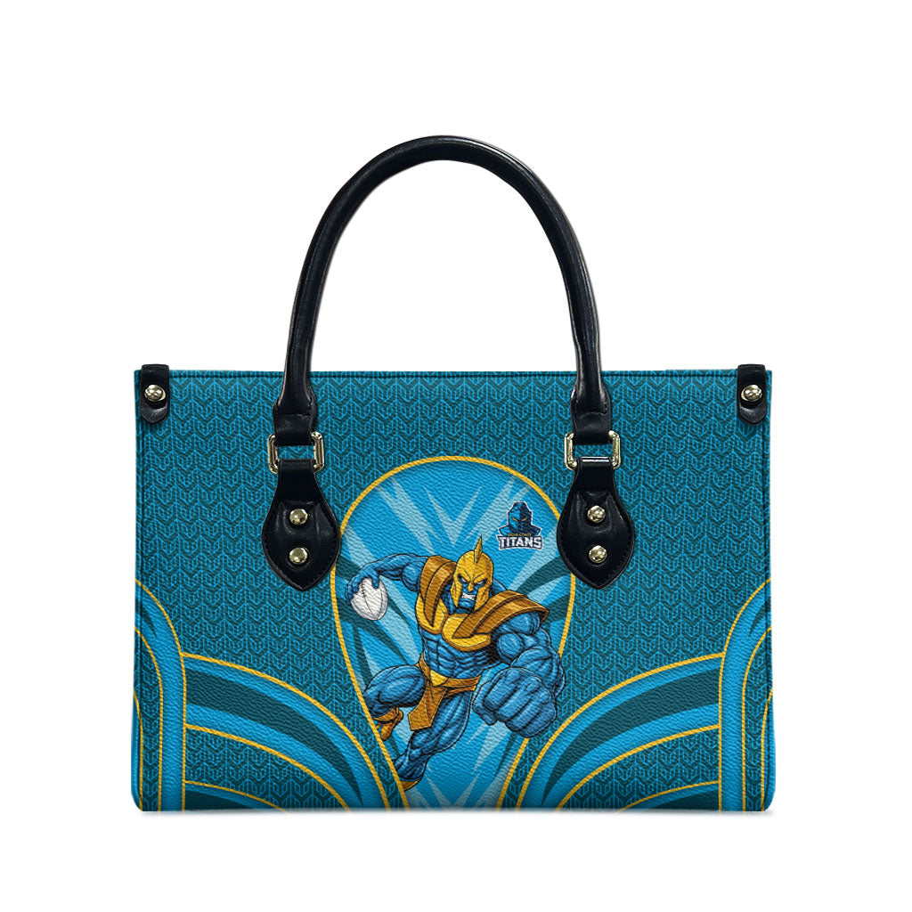 Gold Coast Titans Rugby Mascot Leather Bag Australian Rugby Culture - Tribal Inspired Warrior Titan