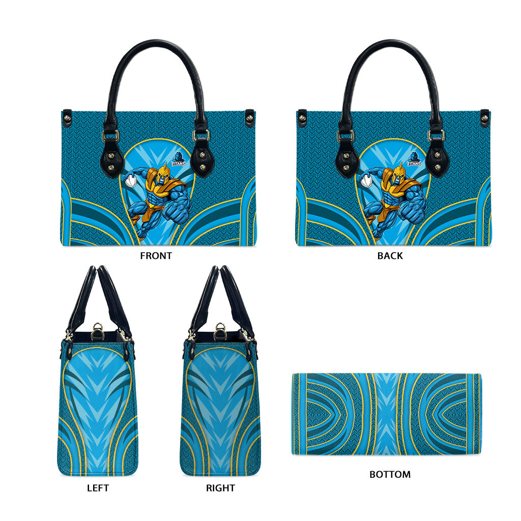 Gold Coast Titans Rugby Mascot Leather Bag Australian Rugby Culture - Tribal Inspired Warrior Titan