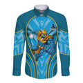 Gold Coast Titans Rugby Mascot Long Sleeve Button Shirt Australian Rugby Culture - Tribal Inspired Warrior Titan