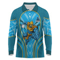 Gold Coast Titans Rugby Mascot Long Sleeve Polo Shirt Australian Rugby Culture - Tribal Inspired Warrior Titan