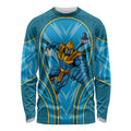 Gold Coast Titans Rugby Mascot Long Sleeve Shirt Australian Rugby Culture - Tribal Inspired Warrior Titan
