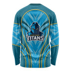 Gold Coast Titans Rugby Mascot Long Sleeve Shirt Australian Rugby Culture - Tribal Inspired Warrior Titan