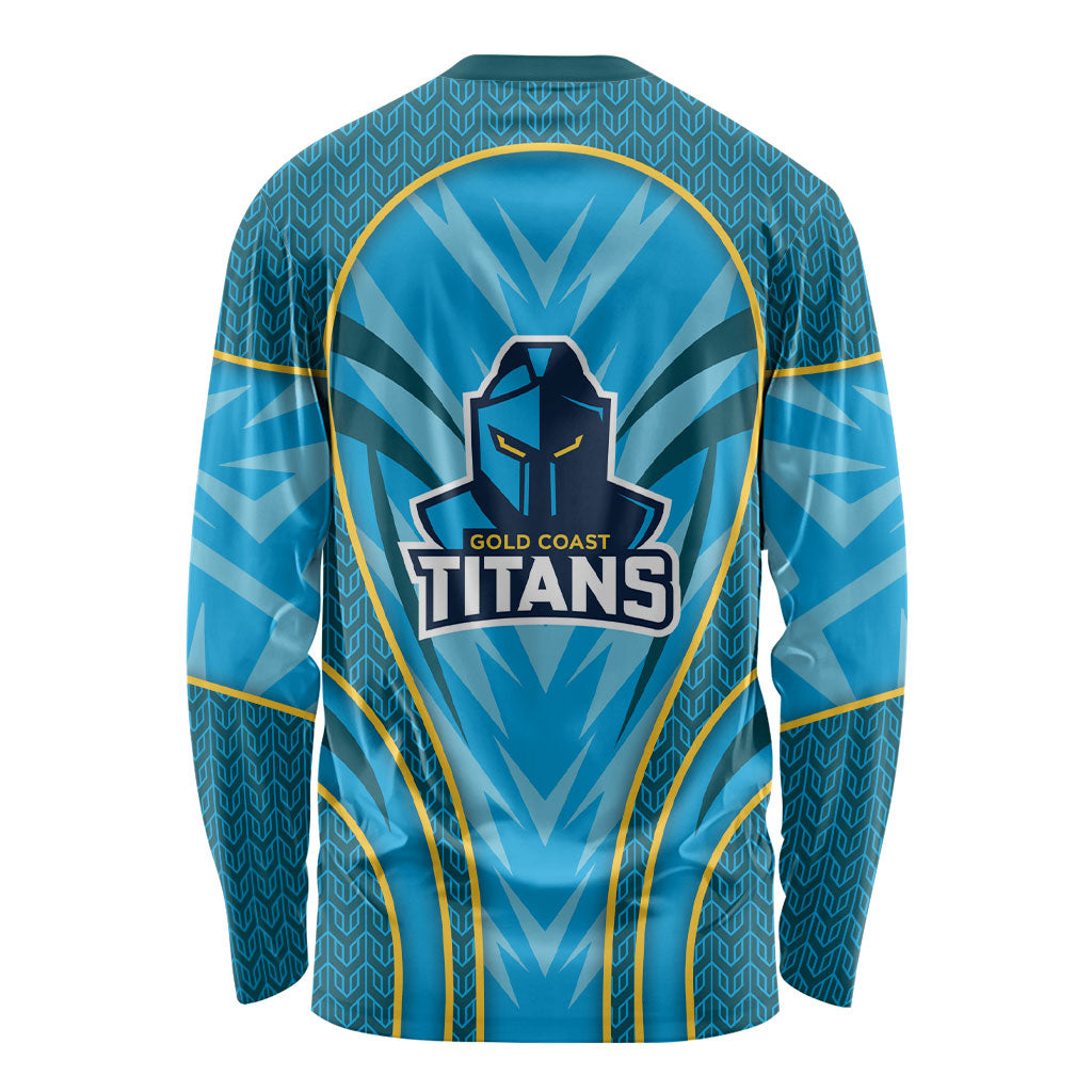 Gold Coast Titans Rugby Mascot Long Sleeve Shirt Australian Rugby Culture - Tribal Inspired Warrior Titan
