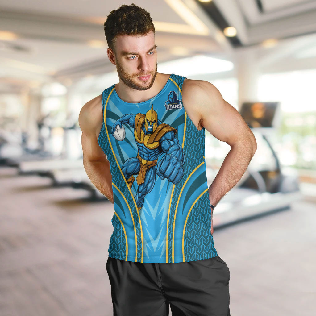 Gold Coast Titans Rugby Mascot Men Tank Top Australian Rugby Culture - Tribal Inspired Warrior Titan