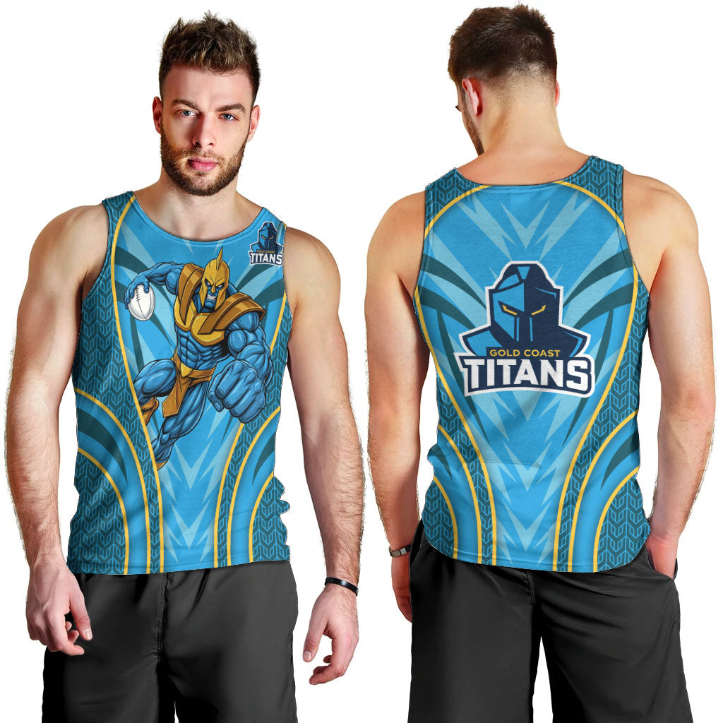 Gold Coast Titans Rugby Mascot Men Tank Top Australian Rugby Culture - Tribal Inspired Warrior Titan