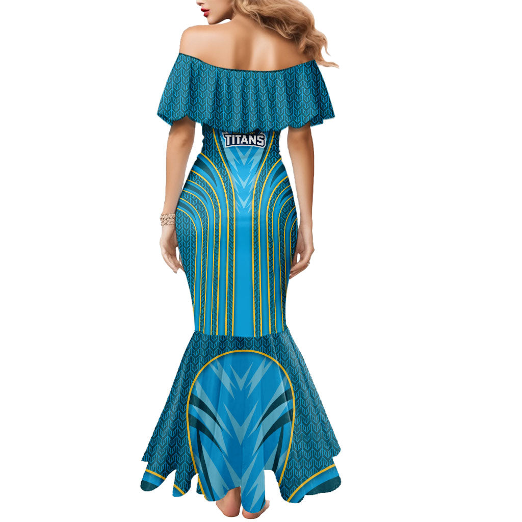 Gold Coast Titans Rugby Mascot Mermaid Dress Australian Rugby Culture - Tribal Inspired Warrior Titan