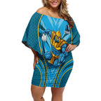 Gold Coast Titans Rugby Mascot Off Shoulder Short Dress Australian Rugby Culture - Tribal Inspired Warrior Titan
