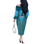Gold Coast Titans Rugby Mascot Off The Shoulder Long Sleeve Dress Australian Rugby Culture - Tribal Inspired Warrior Titan