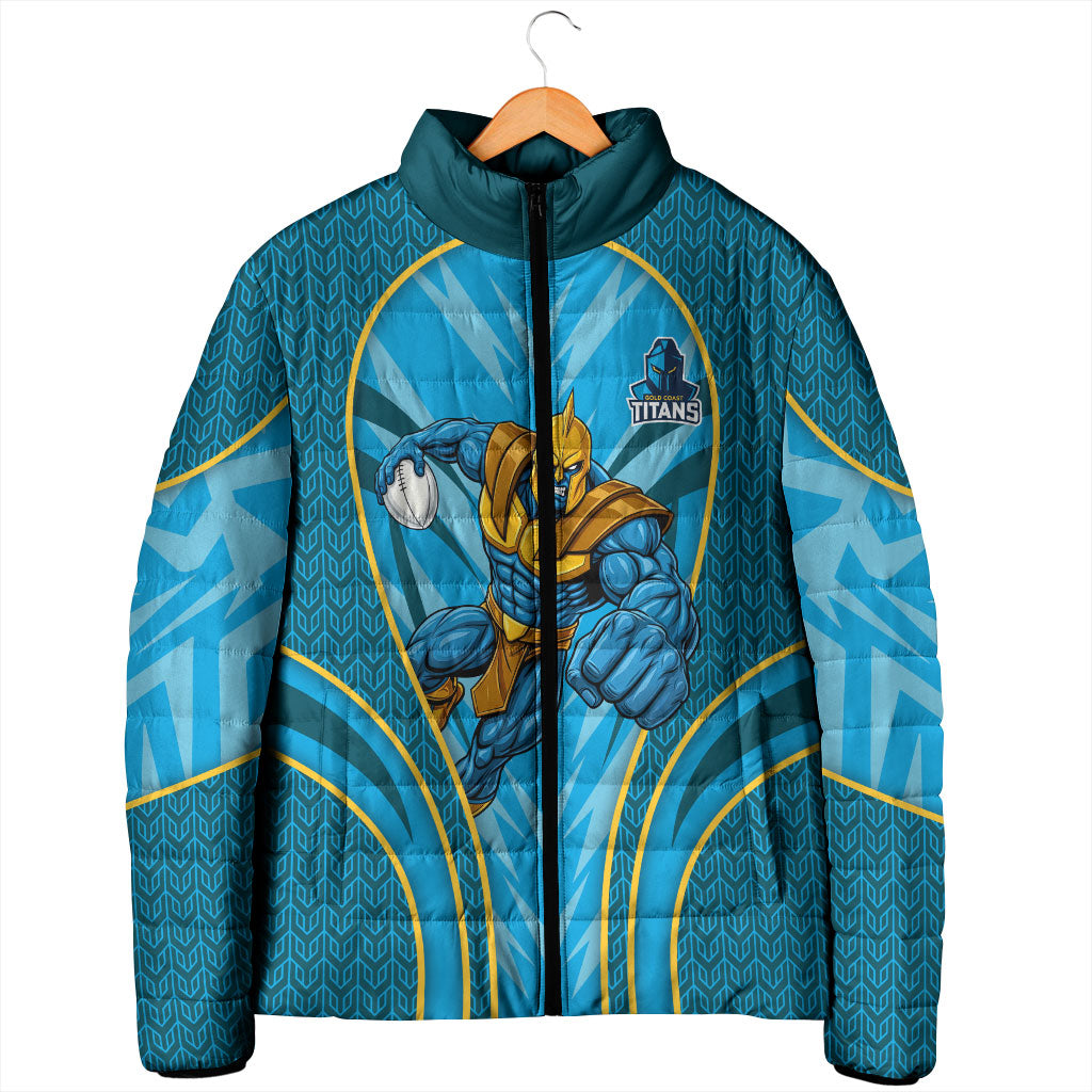 Gold Coast Titans Rugby Mascot Padded Jacket Australian Rugby Culture - Tribal Inspired Warrior Titan