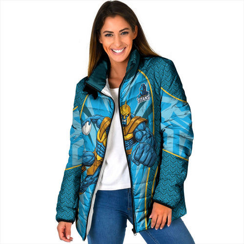 Gold Coast Titans Rugby Mascot Padded Jacket Australian Rugby Culture - Tribal Inspired Warrior Titan