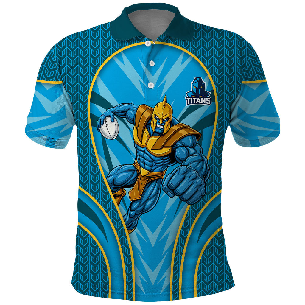 Gold Coast Titans Rugby Mascot Polo Shirt Australian Rugby Culture - Tribal Inspired Warrior Titan