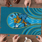Gold Coast Titans Rugby Mascot Puzzle Australian Rugby Culture - Tribal Inspired Warrior Titan
