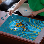Gold Coast Titans Rugby Mascot Puzzle Australian Rugby Culture - Tribal Inspired Warrior Titan
