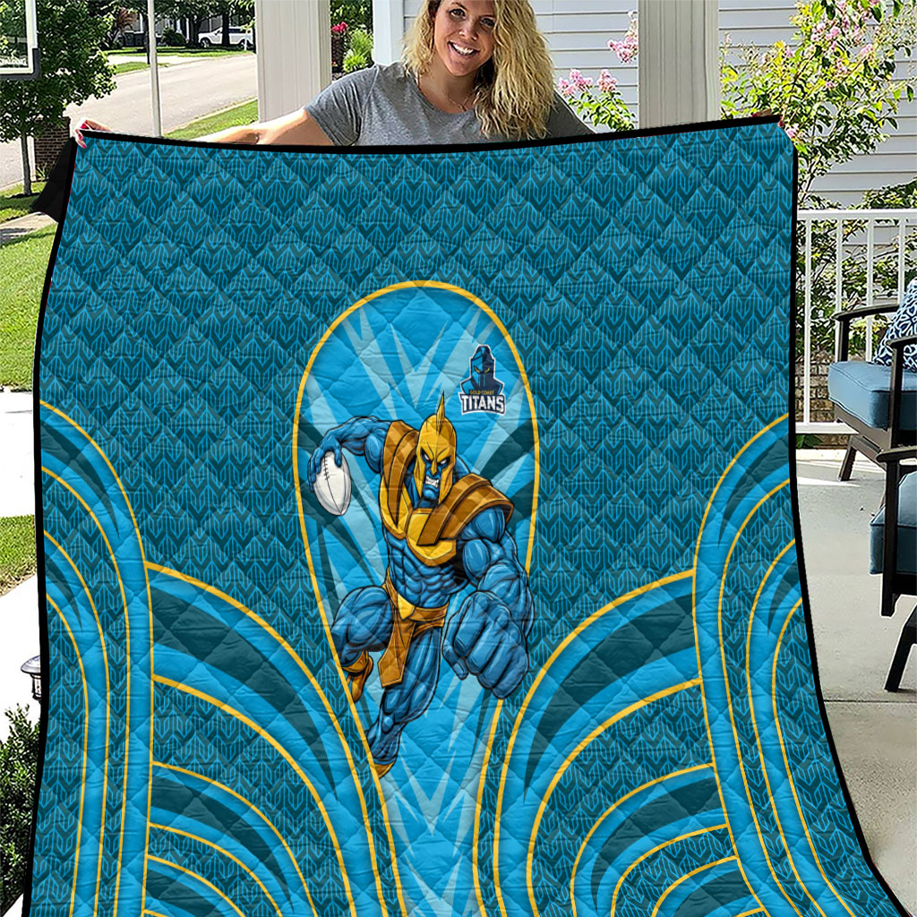 Gold Coast Titans Rugby Mascot Quilt Australian Rugby Culture - Tribal Inspired Warrior Titan