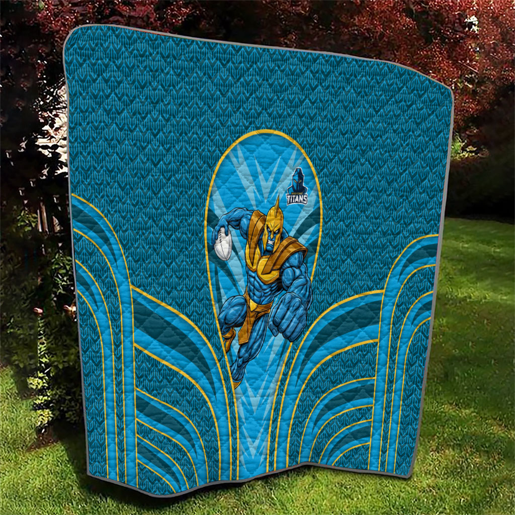 Gold Coast Titans Rugby Mascot Quilt Australian Rugby Culture - Tribal Inspired Warrior Titan
