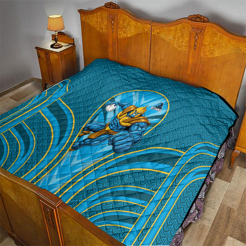 Gold Coast Titans Rugby Mascot Quilt Australian Rugby Culture - Tribal Inspired Warrior Titan