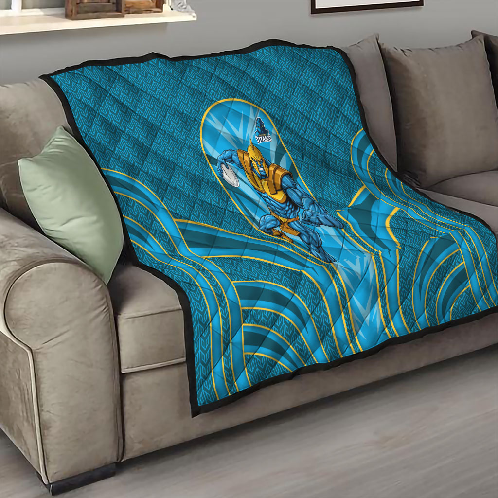 Gold Coast Titans Rugby Mascot Quilt Australian Rugby Culture - Tribal Inspired Warrior Titan