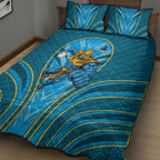 Gold Coast Titans Rugby Mascot Quilt Bed Set Australian Rugby Culture - Tribal Inspired Warrior Titan